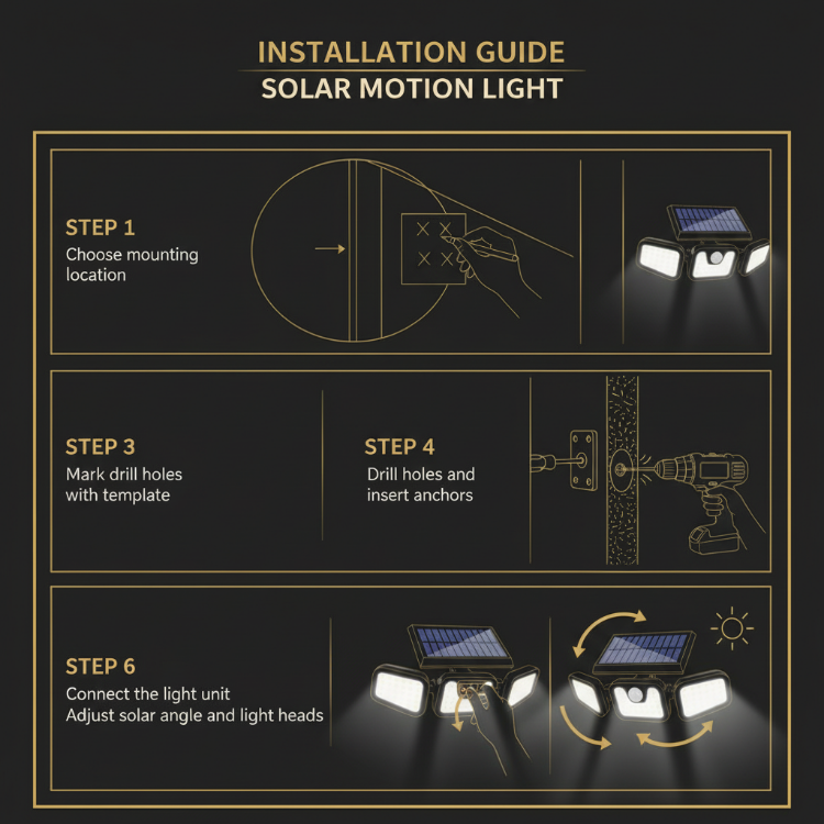 Easy Installation Guide for Solar Motion Sensor Security Light