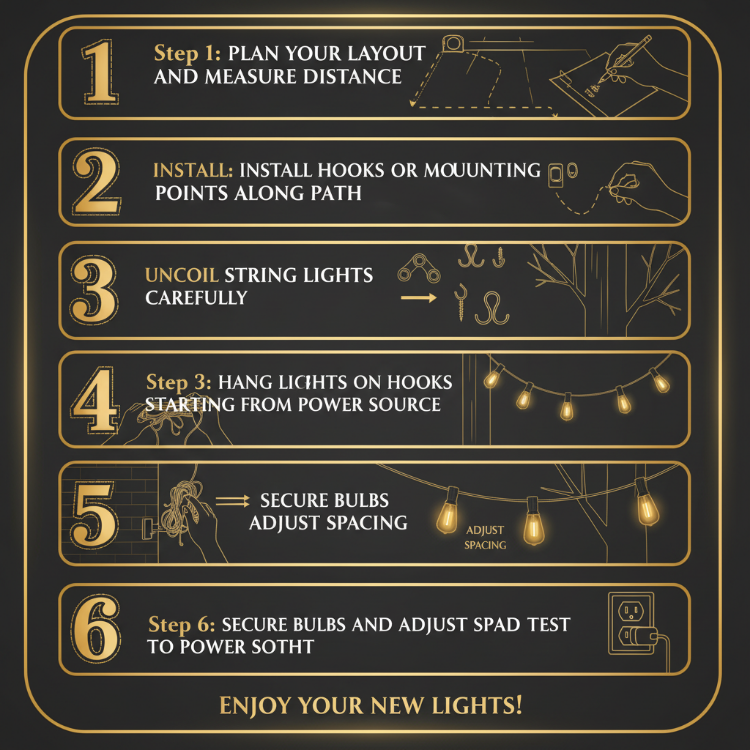 Beautiful Outdoor Patio with Festoon