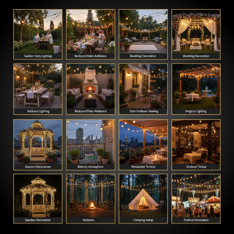 vFestoon String Lights Perfect for Gardens, Patios, Weddings, Restaurants and Events