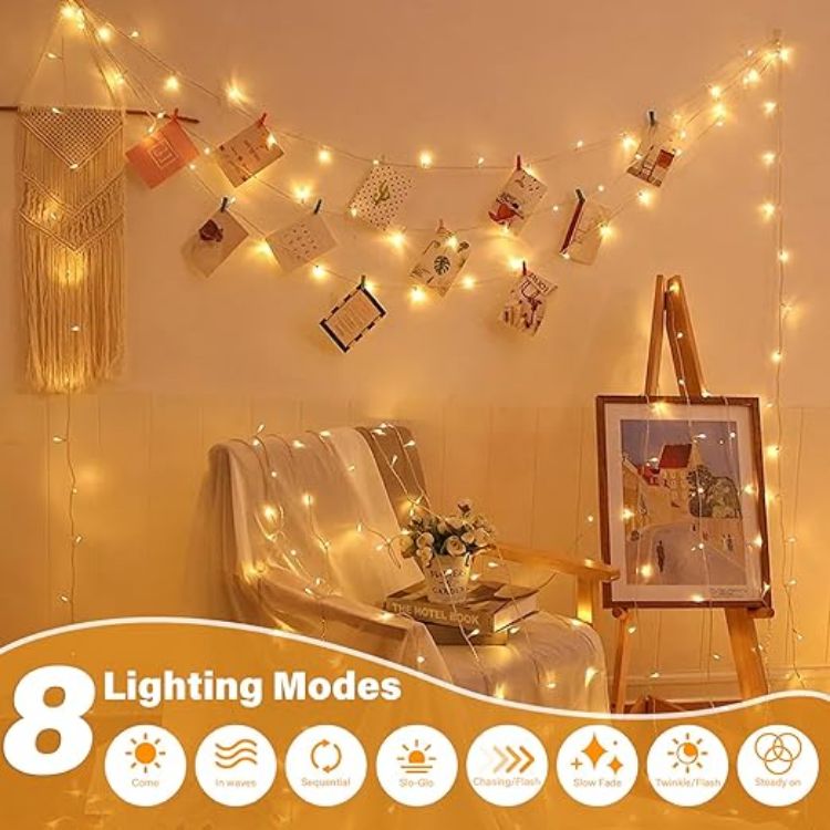 Picture of 30M Fairy Lights Plug In, 300 LED Christmas String Lights, 8 Modes, IP44 Waterproof, Indoor Outdoor for Garden, Bedroom & Parties