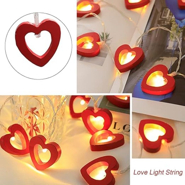 Heart LED String Lights Steps Guide What's Included Battery Operated