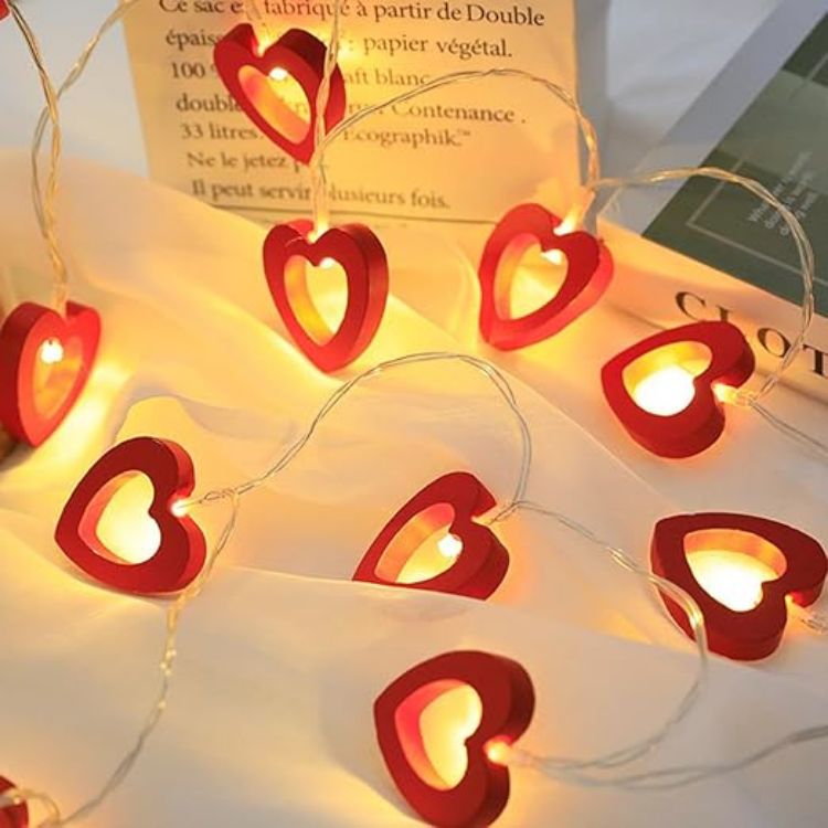 Battery LED Decorative Heart String Lights Romantic Valentine's Anniversary Party Alpha Light