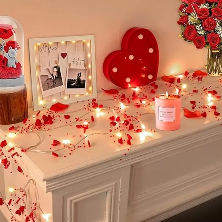 Romantic LED string lights for Valentine’s Day and anniversary décor