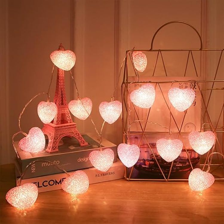 Romantic LED string lights for Valentine’s Day and anniversary décor