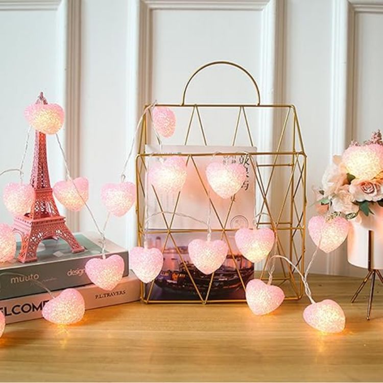 Indoor battery powered Valentine LED decorative string lights