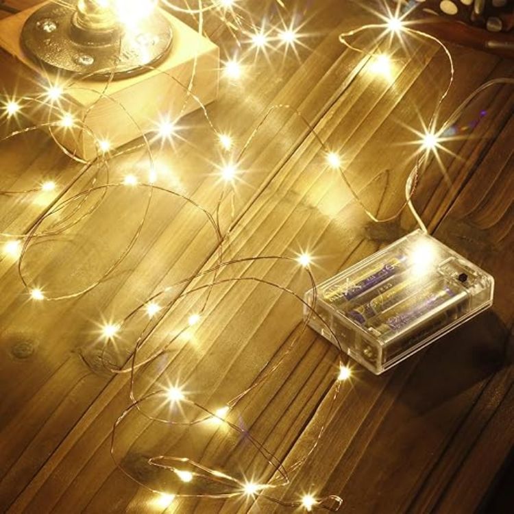 Decorative battery powered LED fairy lights for bedroom ambience