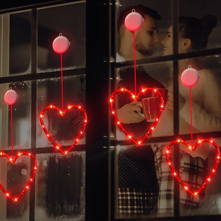 Romantic Valentine’s Day red LED heart light for home decor