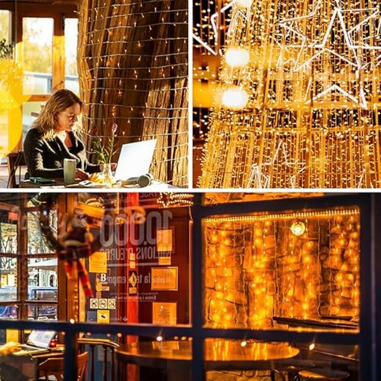 Plug in fairy string lights for garden and patio decoration