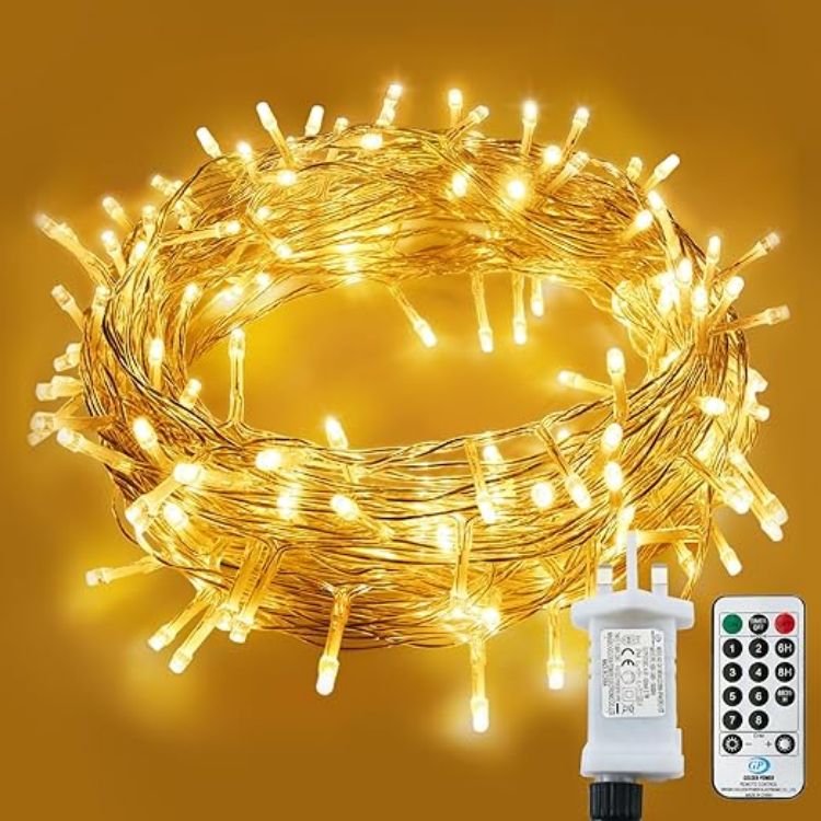 15m waterproof fairy lights with 120 warm white LEDs