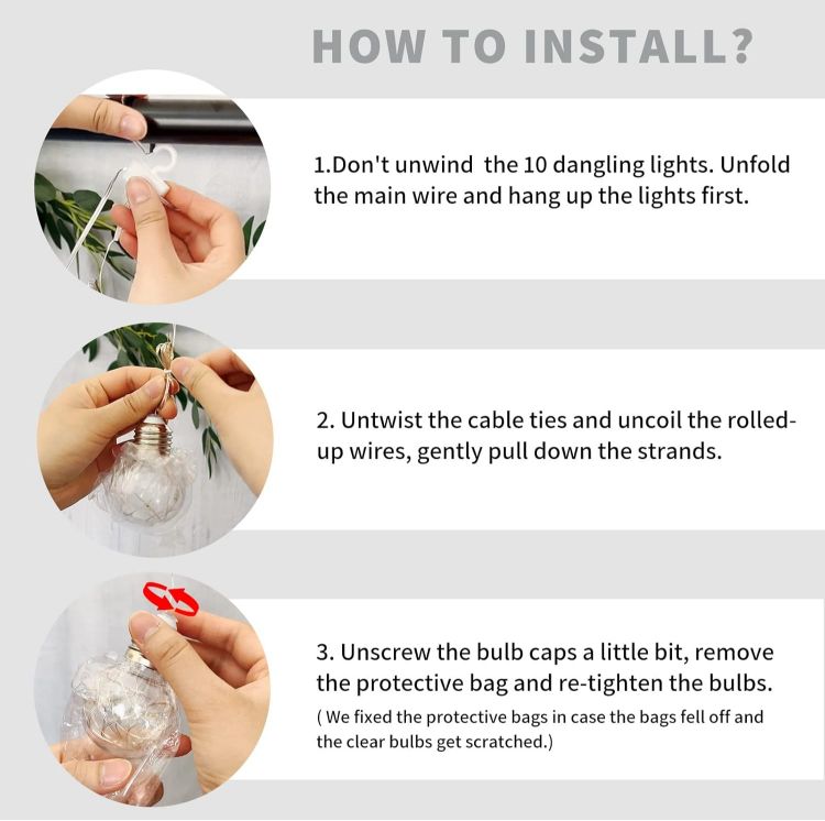 Picture of Wishing Ball Curtain Lights 200 LED Window Curtain Lights with Remote Timer, USB Battery Powered Twinkle Globe Fairy Lights for Wedding Party Bedroom Christmas Decoration (Warm White) 