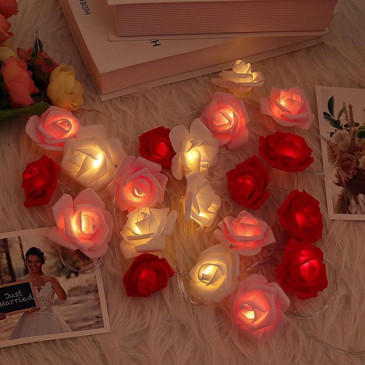 Decorative rose LED lights for wedding décor