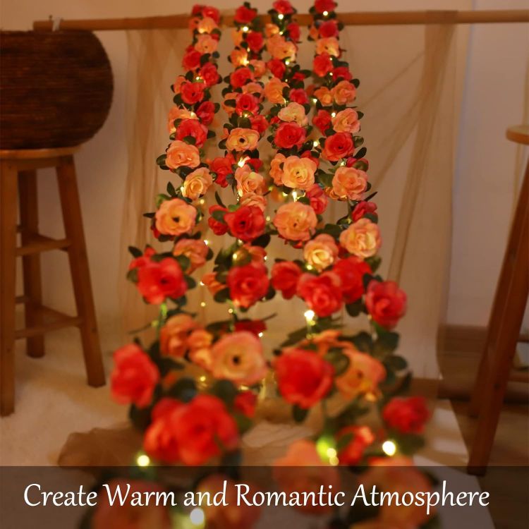 Floral LED vine lights for table centerpiece