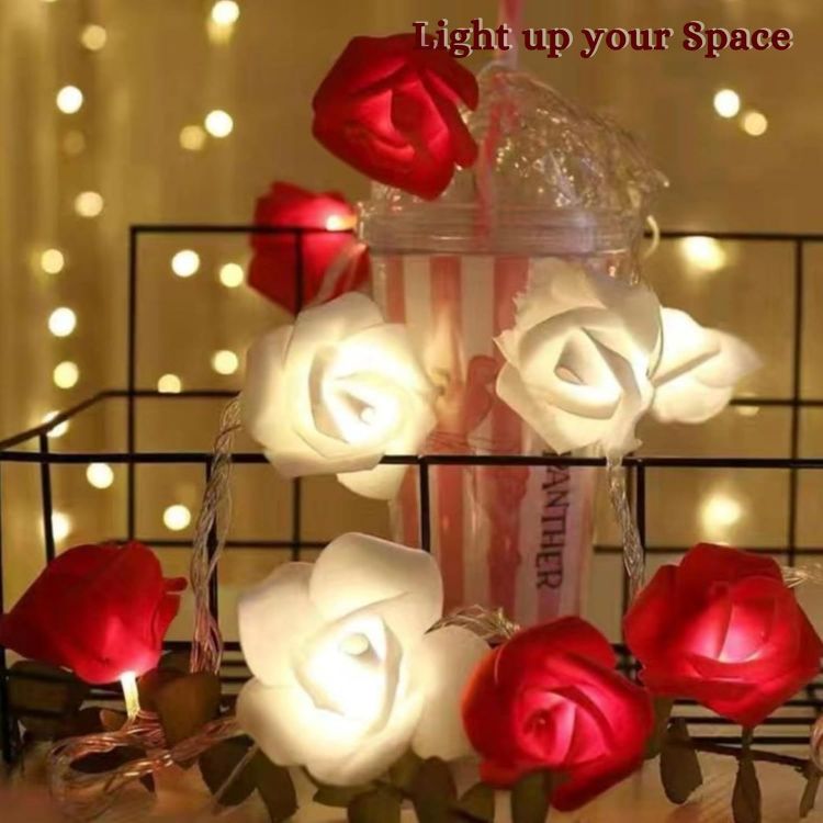Warm white LED rose fairy lights