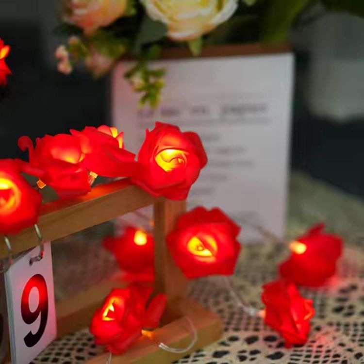 LED rose fairy lights for bedroom décor