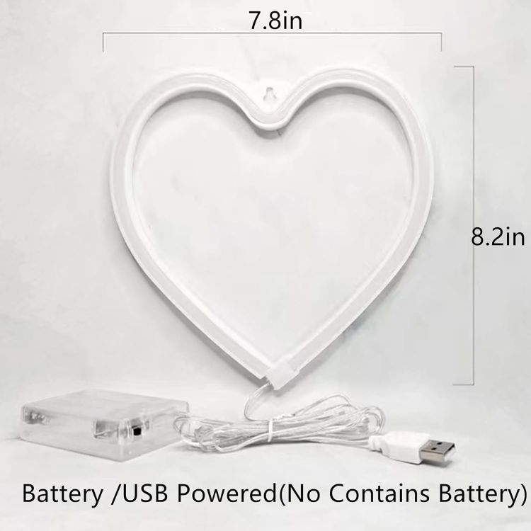 LED heart neon sign for wedding décor