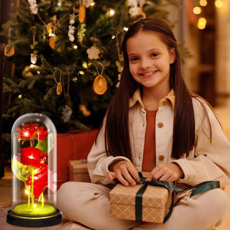 Colorful rainbow rose dome gift perfect for birthday presents to wives girlfriends and female friends