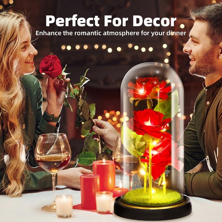  Forever roses in glass dome presented in elegant gift box perfect for Mother's Day celebration