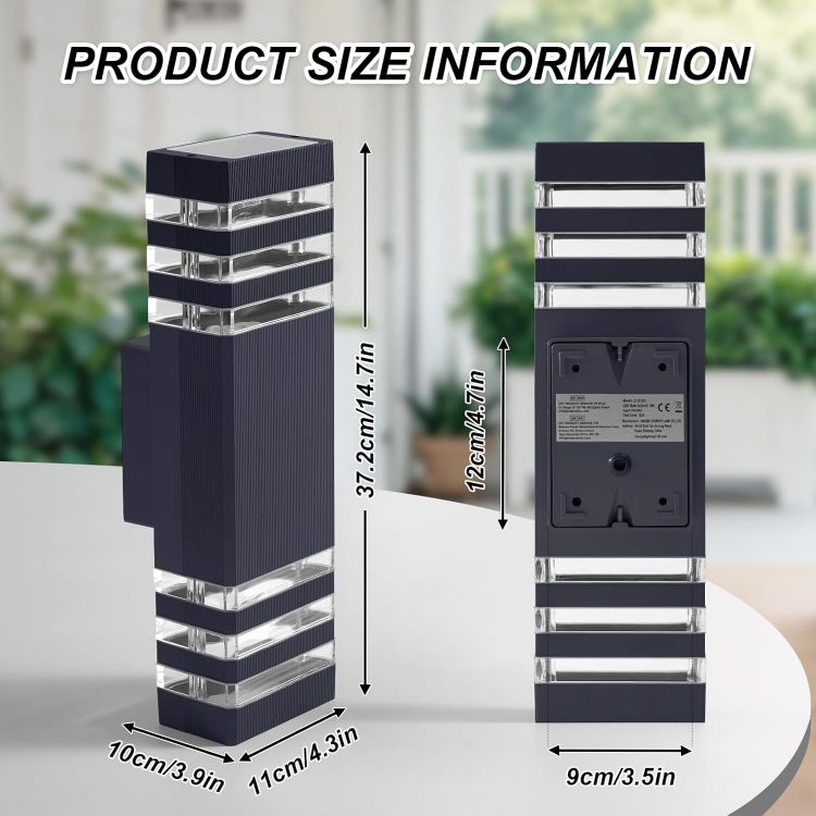 Square anthracite grey outdoor wall lights in a 2-pack