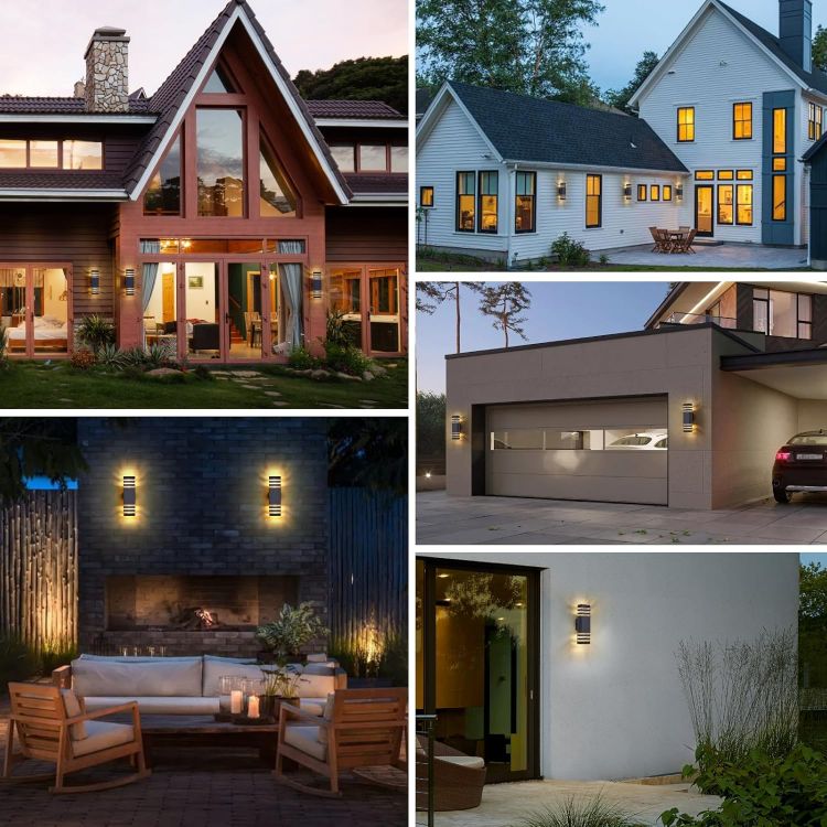 Waterproof outdoor wall lights for garden and porch areas