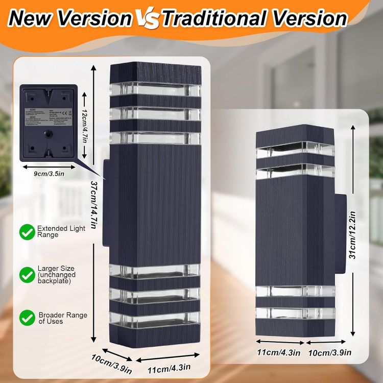 Square anthracite grey outdoor wall lights in a 4-pack