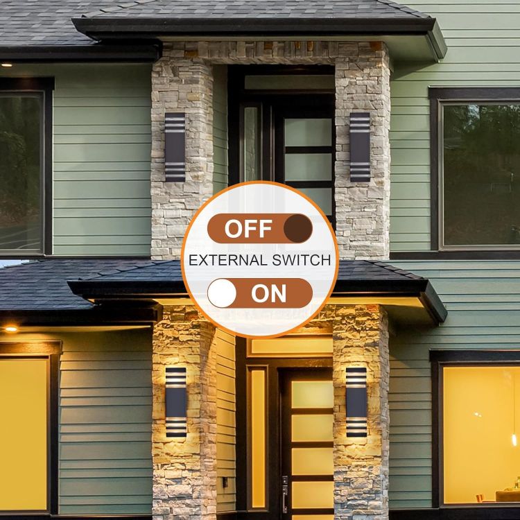 3-layer outdoor wall lights illuminating porch entrance