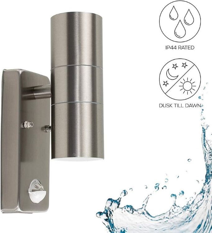 Up and down outdoor wall lights with motion detection