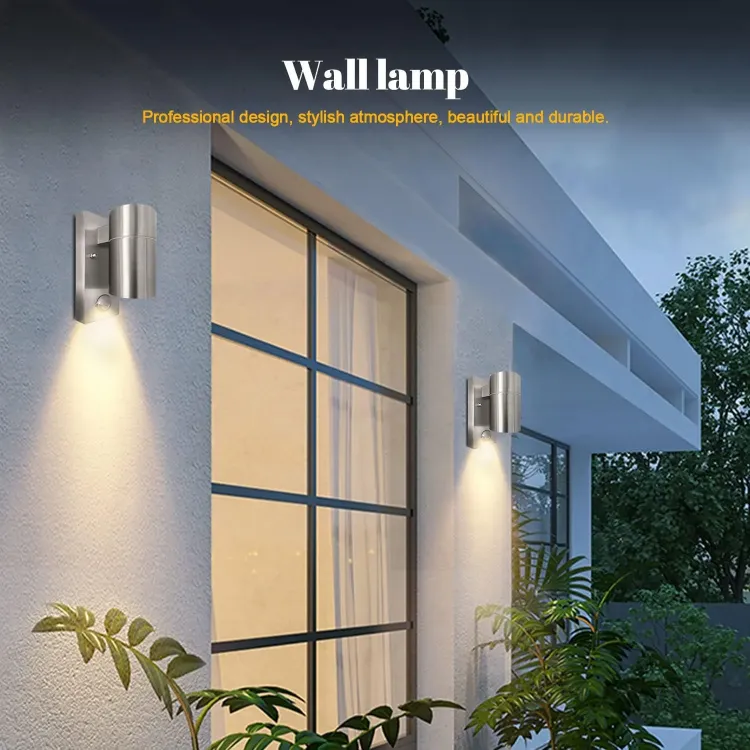 Downward exterior wall lights providing security illumination