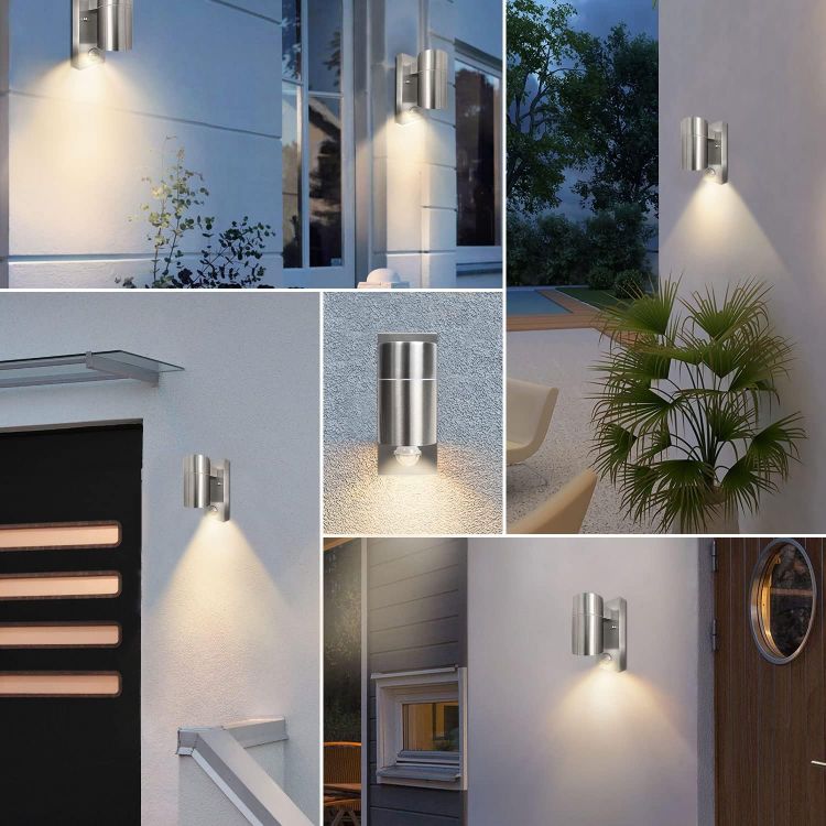 Modern stainless steel outdoor downward wall light design