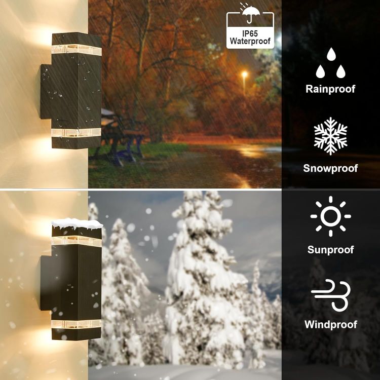 Up and down wall light mounted on exterior wall