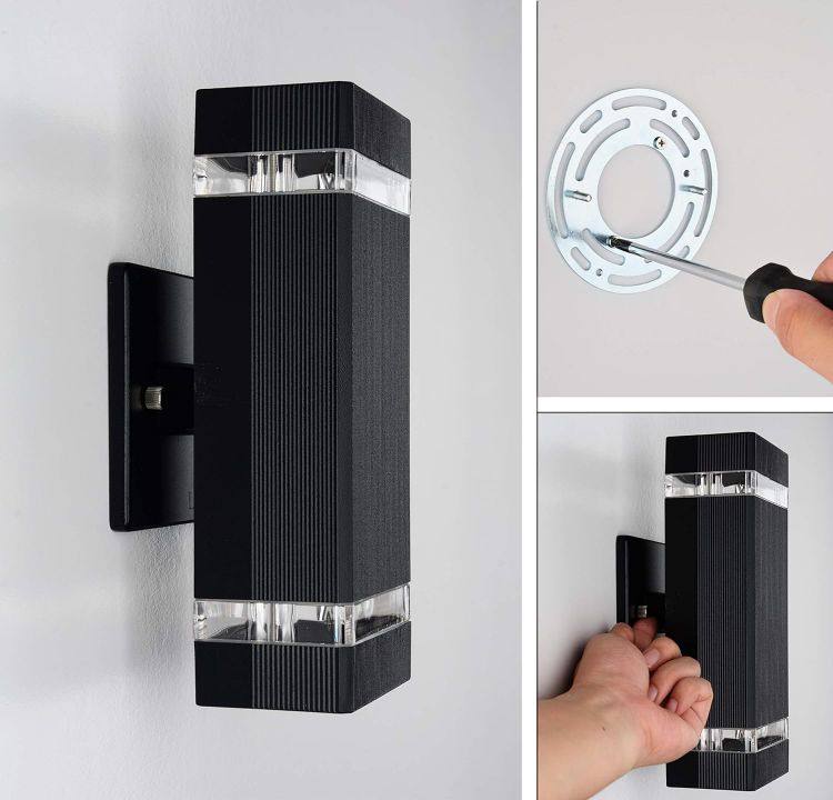 Modern black aluminum exterior wall lamps