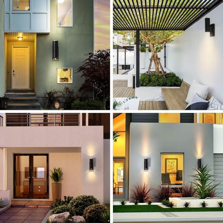 PIR sensor wall light illuminating walls upward and downward