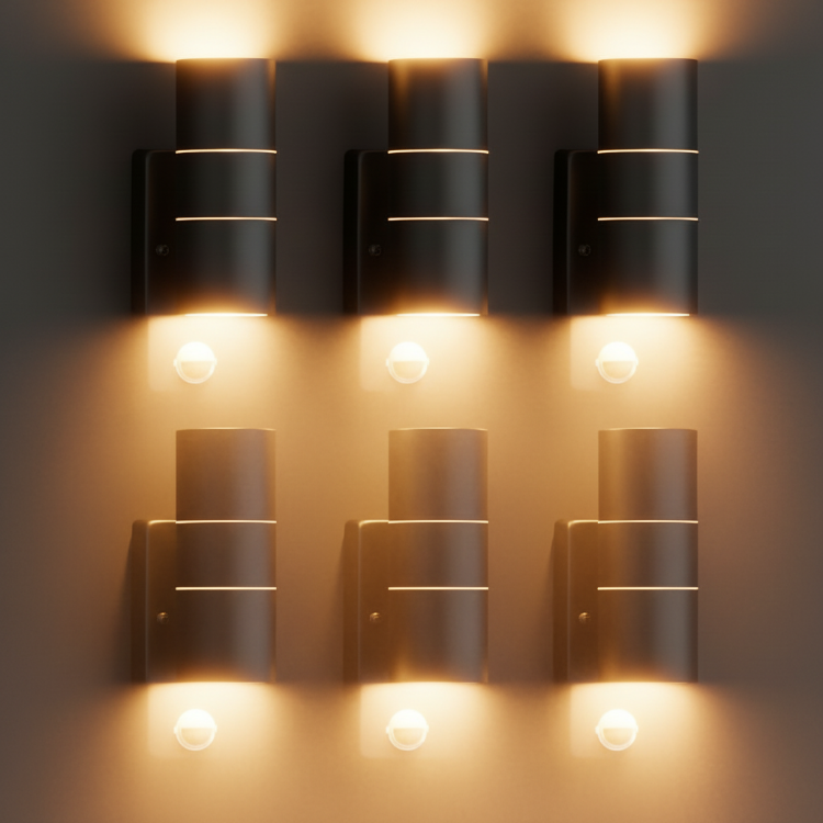 Outdoor PIR sensor wall light for front door and entry