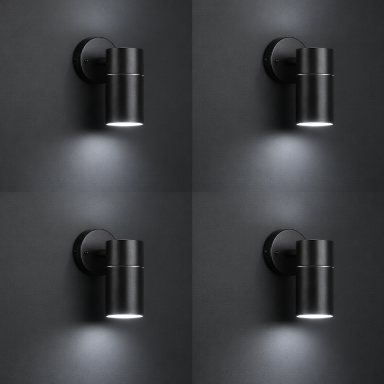 Outdoor wall sconce providing focused downward lighting
