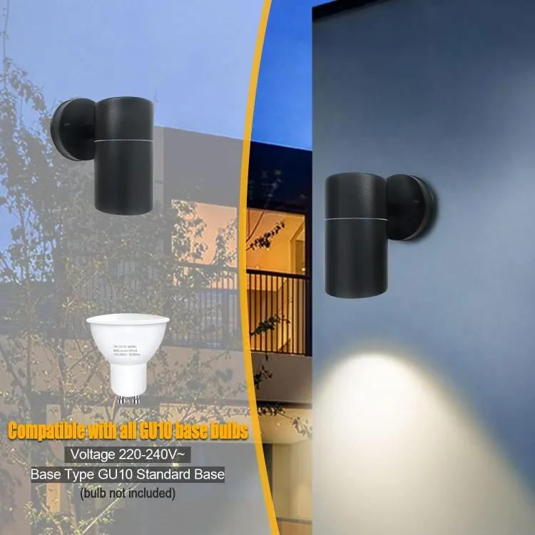Exterior wall sconce compatible with GU10 bulbs