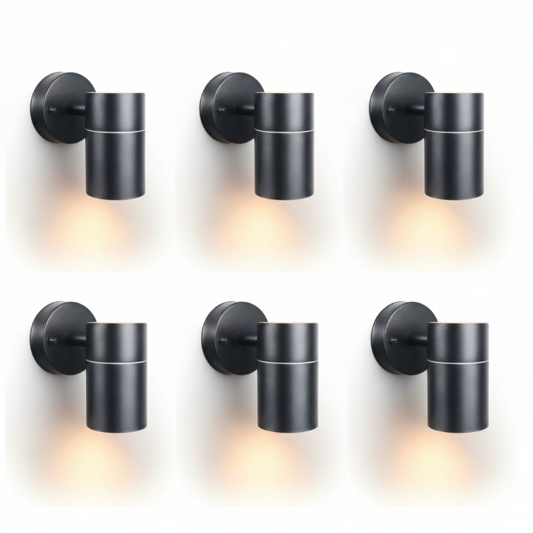 Outdoor wall lights illuminating walkways