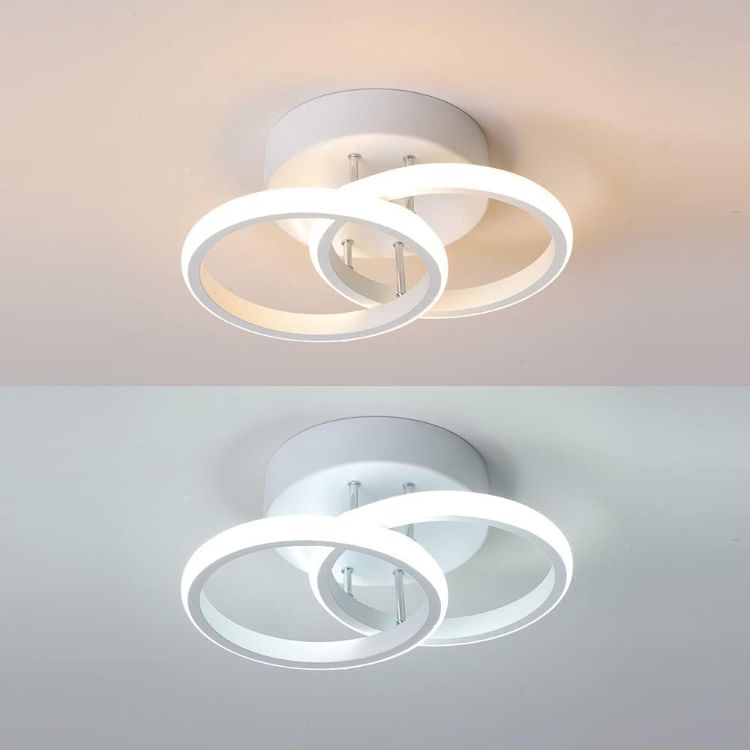 Creative ceiling light illuminating hallway