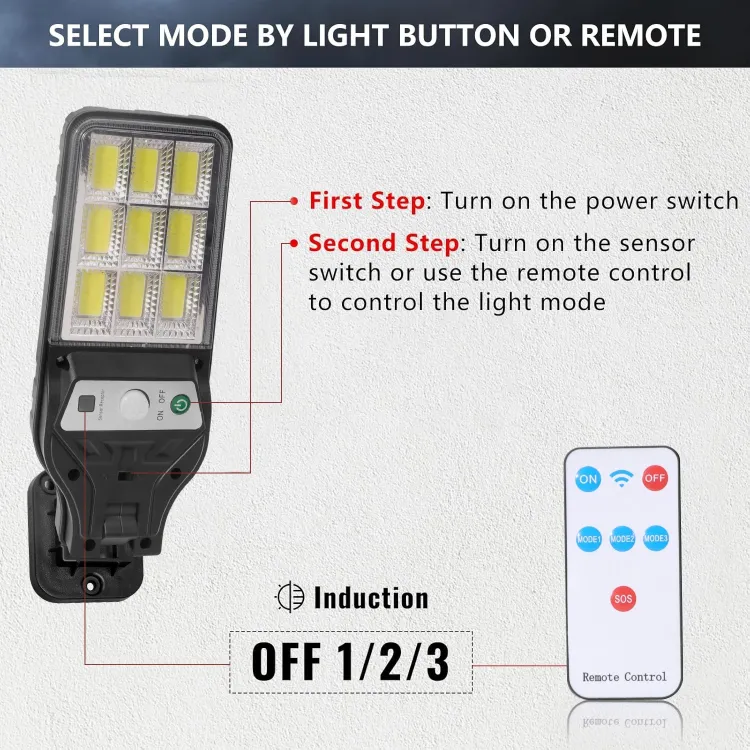 Outdoor solar motion sensor light highlighting garden pathway