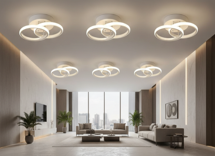 Creative ceiling lights for loft interior