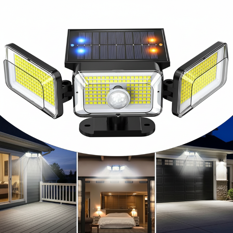 Picture of 368 LED Solar Power PIR Motion Sensor Wall Light Outdoor Garden Security Lamp