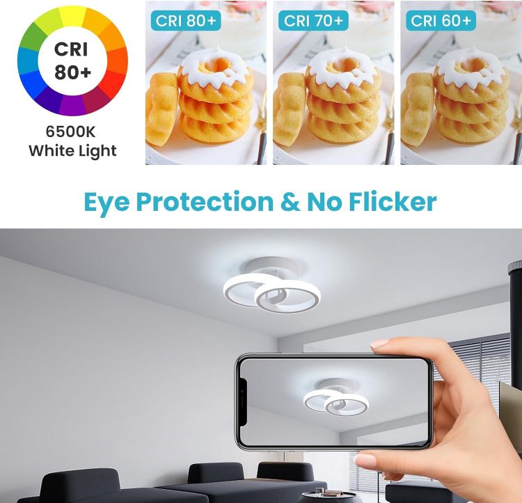 Modern ceiling lamps used in bedroom interior