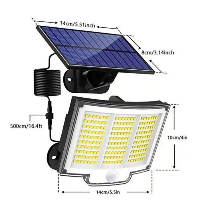 Picture of 234 LED Solar Wall Light – Motion & Light Sensor, IP65 Waterproof, Outdoor Security Light
