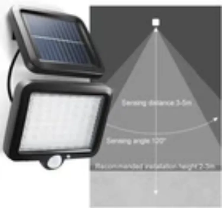 Picture of Solar Power PIR Motion Sensor Wall Light LED Outdoor Garden Security Flood Lamp