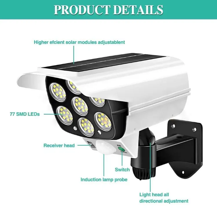 Picture of 77 LED Solar Wall Light – PIR Motion & Light Sensor, IP65 Waterproof, Outdoor Security Light