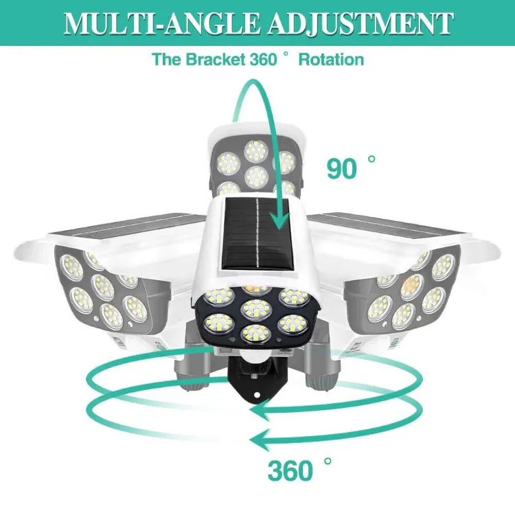 Picture of 77 LED Solar PIR Motion Sensor Wall Light Outdoor Garden Security Flood Lamp