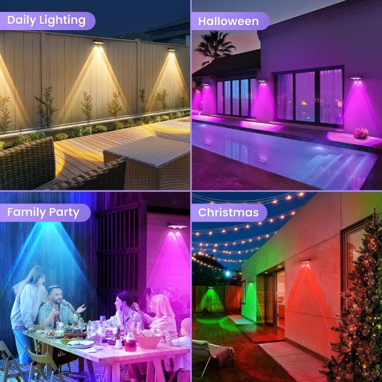 Picture of 2X/4X Super Bright Solar Powered Door Fence Wall Lights LED Outdoor Garden Lamp