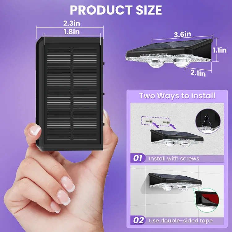 Picture of 2X/4X Super Bright Solar Powered Door Fence Wall Lights LED Outdoor Garden Lamp