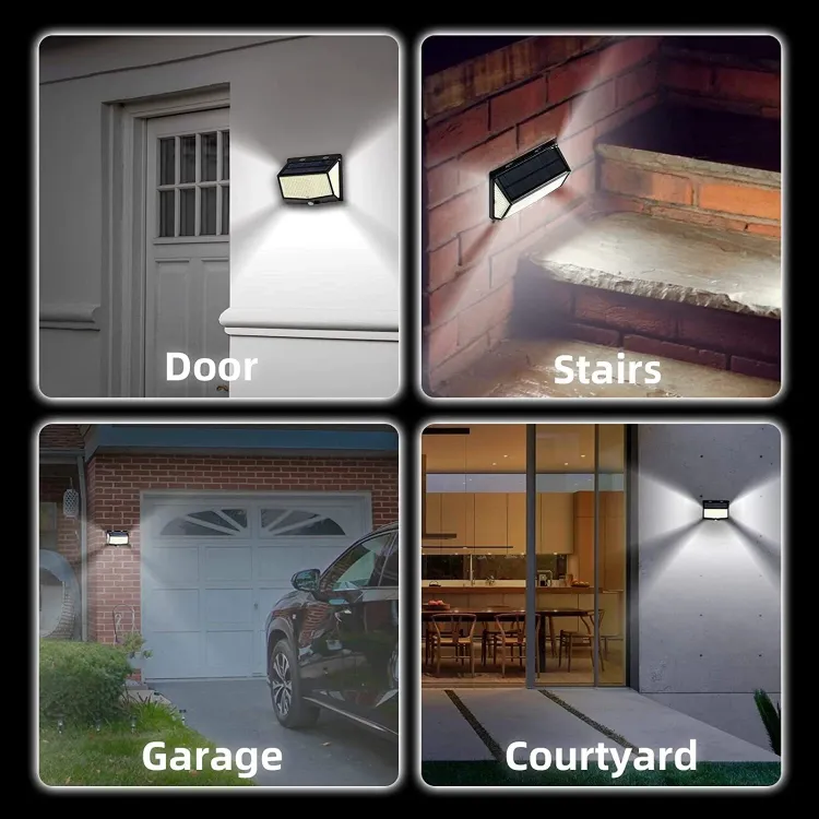 Picture of 2-Packs 468 LED Solar Powered PIR Motion Sensor Lamp Outdoor Garden Security Wall Lights