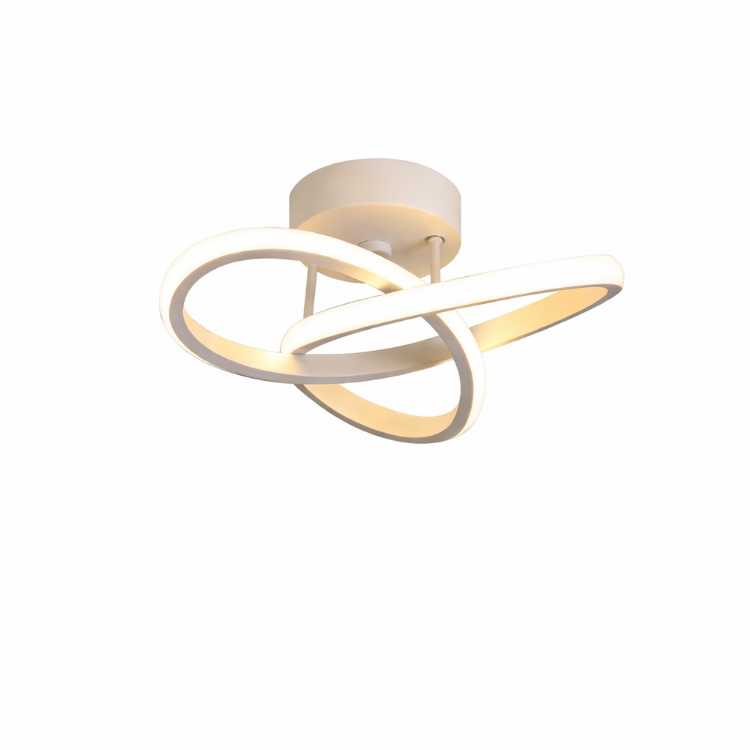 White spiral LED ceiling light with modern design