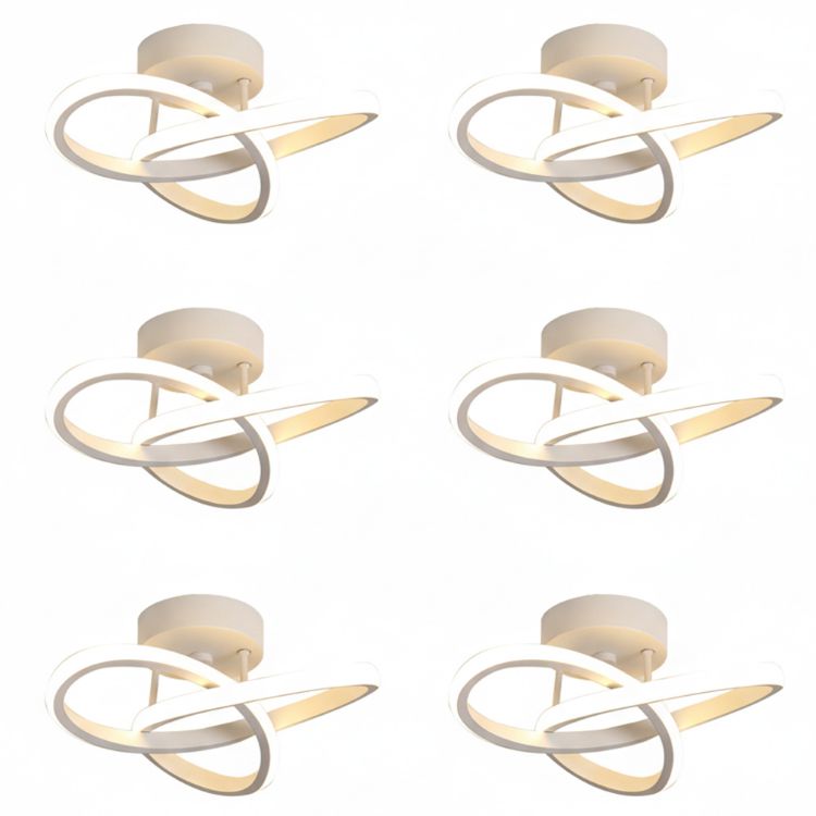 Six modern spiral LED ceiling lights for indoor spaces