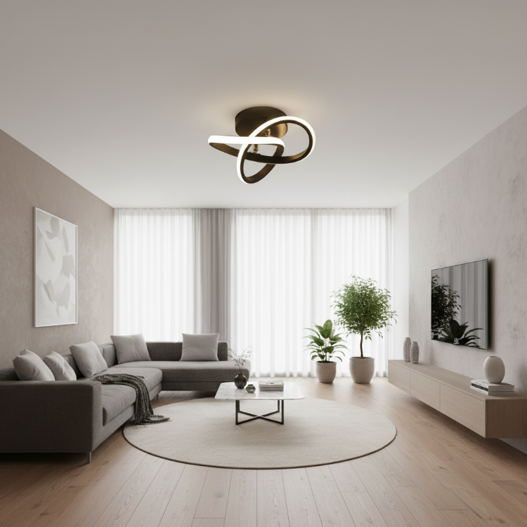Bright warm white LED ceiling light for stairways